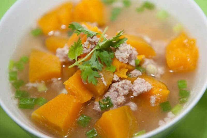 cách nấu canh bí đỏ