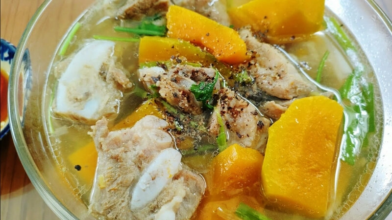 cách nấu canh bí đỏ