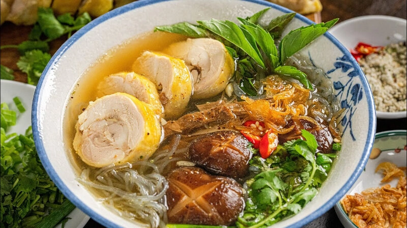 cách nấu miến gà