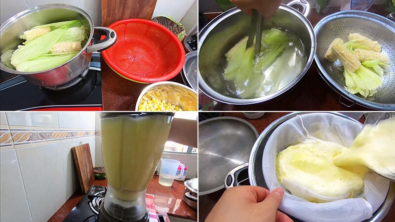 Cách nấu sữa bắp